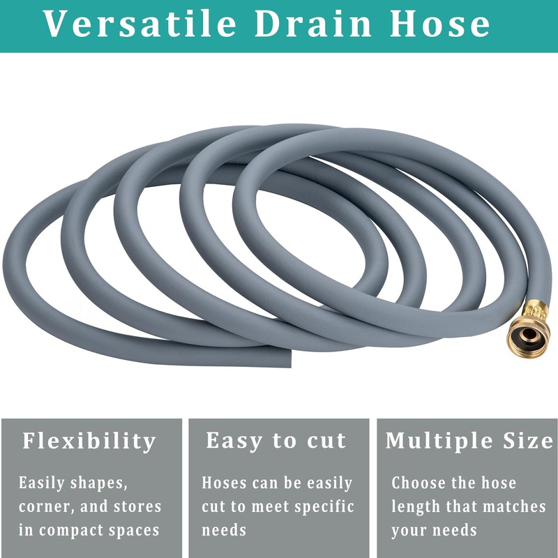 16FT Dehumidifier Drain Hose with 3/4” FHT Brass Rustproof Connector,