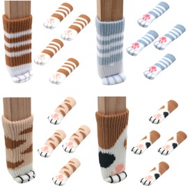 FYting Chair Socks Cat Pack of 16 Chair Leg Socks Chair Leg Floor Protectors Scratch-Resistant, Low Noise, Elastic Chair Leg Caps for Table, Desk, Sofa, Bed, Cupboard, Door Handle