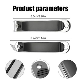 WeddHuis Set of 2 Stainless Steel Nail Clippers for Thick Nails, Nail Cutters, Sharp & Smooth Cut, Suitable for Toenails and Fingernails