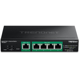 TRENDnet 5-Port Gigabit PoE++ Powered Managed Switch with PoE Passthrough, TPE-B541, NDAA TAA Compliant, (Renewed)