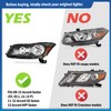 KarSpareHub Headlights for 2008-2012 Honda Accord 4Dr Headlamp Assembly Replacement