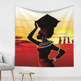African Women Tapestry 59 * 59 Inches Hanging Tapestry As Wall Art And Room Decor For Bedroom, Living Room, Dorm