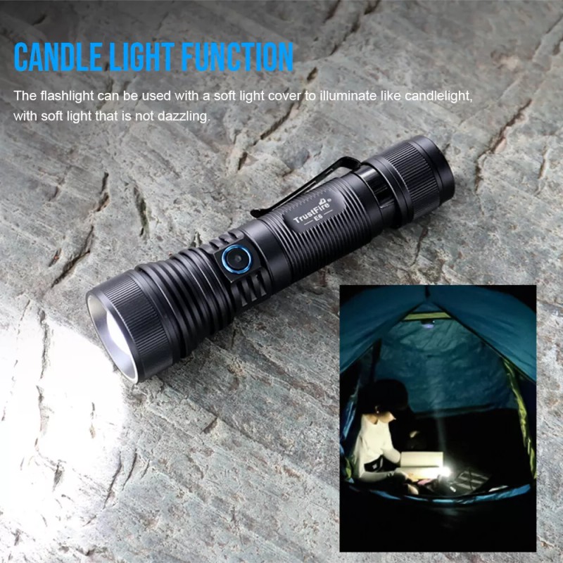 TrustFire New Trustfire 550M, Zoomable Rechargeable EDC Flashlight Waterproof Magnet