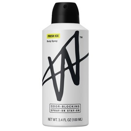 W By Jake Paul Body Spray for Men, Odor Blocking, Body Deodorant, Long Lasting Protection, Fresh Ice, 3.4 fl oz