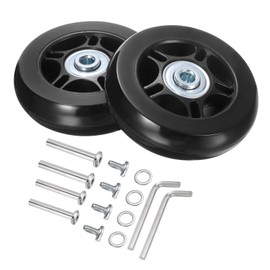 QUARKZMAN Suitcase Wheels Replacement 70 x 19 mm / 2.8 x 0.8 Inch Rubber Swivel Wheels with Ball Bearing Repair Kit for Suitcases Inline Outdoor Skate Black Set of 2