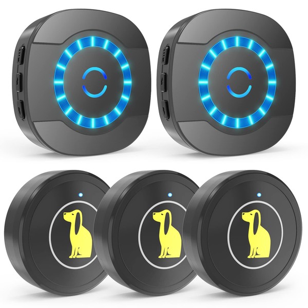 Dog doorbell, Watrerproof Super-Light Touch Wireless DoorBell (2 Receiver 3