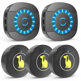 Dog doorbell, Watrerproof Super-Light Touch Wireless DoorBell (2 Receiver 3 Transmitter)