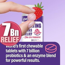 Probiotiv Alivio De La Hinchazn Y Los Gases Para Mujeres Y Hombres 7 Mil Millones De Ufc Probiticos Masticables Y Lactobacillus Reuteri, Enzimas...   