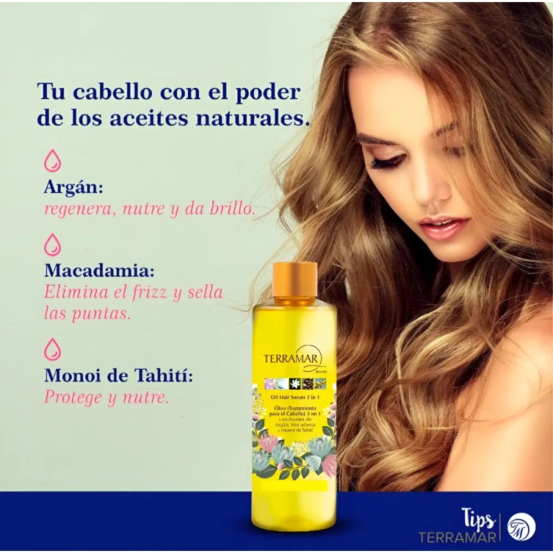 Aceite De Argan Para Cabello 3 En 1 Terramar 195ml