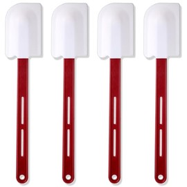 Norme 4 piezas de espátulas de silicona resistentes a altas temperaturas, espátulas de goma resistentes al calor, raspador de silicona comercial con m