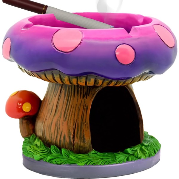 Neletao Fantastical Mushroom House Ashtrays with Storage - Cool Ashtrays