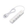 ELECOM T-K6A-2425WH Power Tap, Lightning Guard, Individual Switch, Dust Shutter,