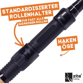 Zite Fishing Sbiro Distance Trout 360 | 3-Piece Trout Rod 360 cm | 3-25 g Casting Weight | Carbon Rod with Cork Handle | Sbirolino Rod for Wide Casts