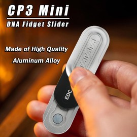 STONESTAR DNA Fidget Slider, Aluminum Alloy Push Card Magnetic EDC Fidget Toys Sensory Toys Anxiety Stress Relief Toy, for Adults with ADHD, ADD and Autism (Silver, Small)