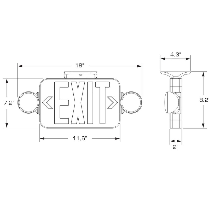 Compass CCG Hubbell Lighting LED 2 Head Emergency Light, White