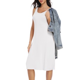 Lovasy Women's Long Full Slips,White,L