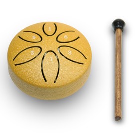 ANINIUCN Mini Steel Drums 3-Inch 6-Note Sound Healing Steel Tongue Drum Kit,Handpan Drum, Worry-Free Drum, Worry-Free Drum for for Teens Adults Beginner Yoga Meditation (Gold)