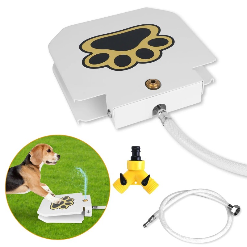 Outdoor Dog Pet Water Dispenser Step Activated Sprinkler with Interactive