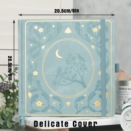 TIEFOSSI Bullet Dotted Journal Notebook, Dot Grid Notebook for Women Men, Hardcover PU Leather Journal, 160 GSM Thick Paper, 160 Numbered Pages with Gold Edge, 8 x 8 Inch