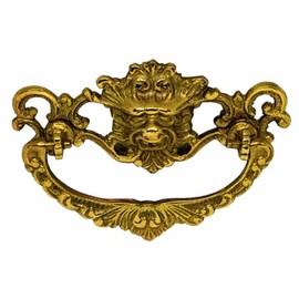 The King's Bay Lion Face Dresser Drawer Pull in Brass (Brass)