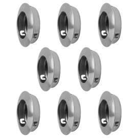 MOROBOR 8 Pack Round Sliding Closet Door Handles, Flush Pull Door Handle Stainless Steel Sliding Barn Door Pulls Recessed Kitchen Cabinet Handles Invisible Door Handle (Silver)