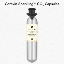 Coravin CO2 capsules for use with the champagne preservation system, each capsule preserves up to 7 standard 750 ml bottles, pack of 6