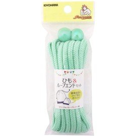 KIYOHARA Suncoccoh SUN55-412 Cord & Loop End Set, Lurex Loop Ends, Set of 2, Cord Width 0.2 inches (5 mm) x Length 8.2 ft (2.5 m), Mint, Instructions Included in QR Code