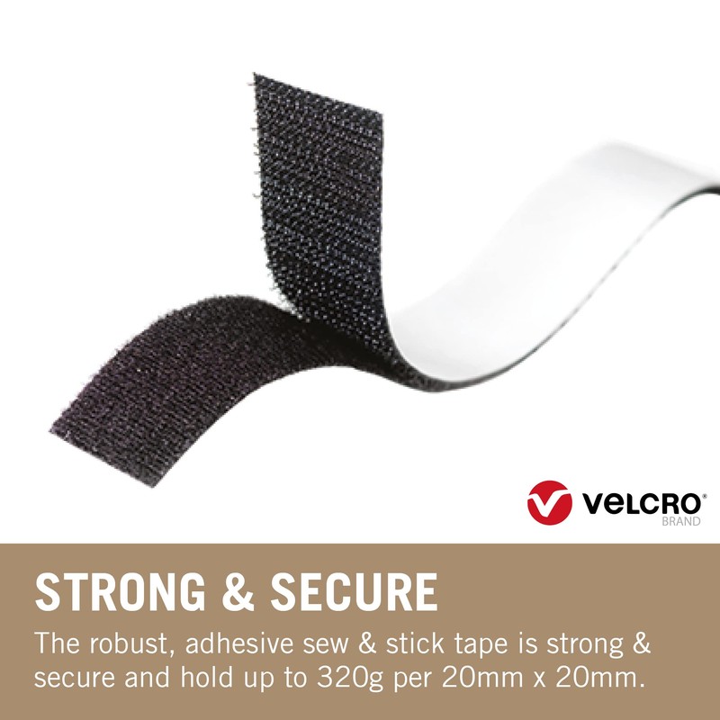 Velcro VEL-EC60282, Nastro Adesivo, per Appendere, 20 mm x 10