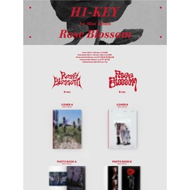 H1-KEY Rose Blossom 1st Mini Album B Version CD+1p Folding Poster On Pack+50p PhotoBook+2p PhotoCard+2p PostCard+Tracking Sealed