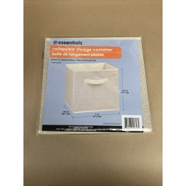 Essentials NEW Essentials Collapsible Storage Container WITH Handle 9"x9"x8" TAN / BEIGE