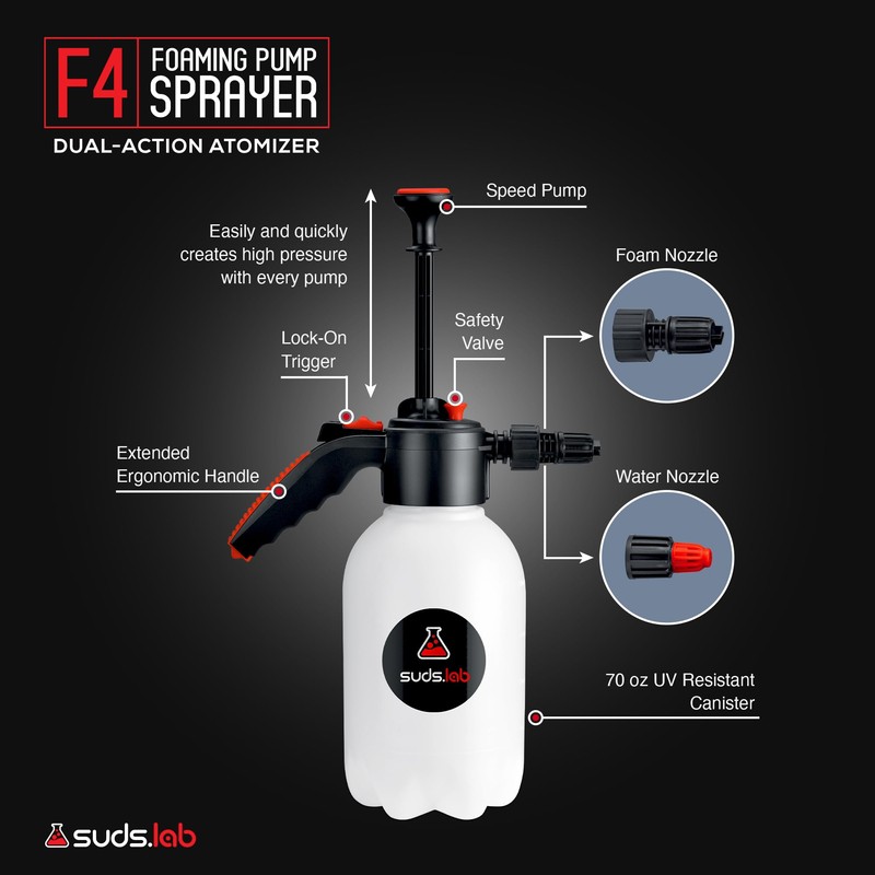Suds Lab F4 Foaming Pump Sprayer with 70 oz UV