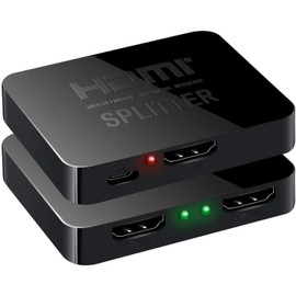 Fotgear HDMI Splitter 1 x 2 | 1 Entrada 2 Salidas Mini HDMI Amplificador Caja Hub Soporte 4KX2K 3D 2160P 1080p | Divisor HDMI Solo para Monitores Dobles Duplicar/Espejar(una Entrada a Dos Salidas)