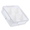 4 Compartment Snack Box Transparent Multifunctional Tight Sealing Divided Food