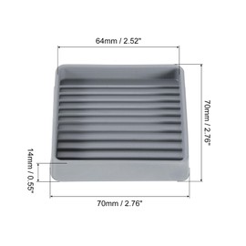 sourcing map Furniture Pads, 12Pcs 2.5'' x 2.5'' - Square Rubber Chair Leg Floor Protectors, Non-slip Caster Cup with Anti-slip Strips for Hardwood Floors (Grey)