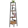 Yoobure 4-Tier Corner Bookshelf with Metal Frame - Ladder Display