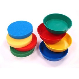Major Brushes Round Sponges and Finger Dipping Bowls - Pack of 4