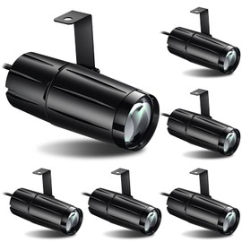 6 Pieces Disco Ball Spotlight Mirror Ball LED Pin Spot Light Stage Pinspot Light Narrow Beam LED Projection Lamp for Party Bar DJ Event (White Color)