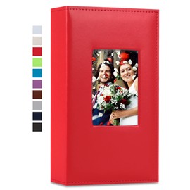Vienrose Photo Album 4x6 300 Photos Leather Cover Extra Large Capacity Picture Book with Pockets for Wedding Family Anniversary Baby Red