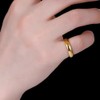 Tckyi 4MM Tungsten Steel Ring for Women 18K Gold-Plated Band