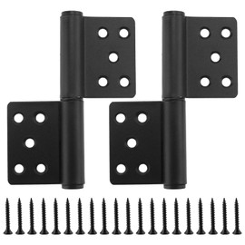 ZOENHOU Pack of 2 Stainless Steel Door Hinges, Flag Hinges, Stainless Steel, Sliding Joint Hinge, Foldable, Removable Flag Hinges, for Cabinets, Garden Gate, with 20 Screws, Load Capacity up to 80 kg