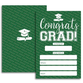 FujLoy 20 Cards with Envelopes, graduation party invitations 2024, 2024 College, High School, University Grad Celebration.（027） (green)