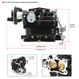 Marine Carburetor for Mercruiser 3.0 Carburetor 2 Barrel Carb for Mercury Mercarb 3.0L 2.5L 4CYL Engine with Jets and W/Electric choke Long Linkage Gasket 3310-864940A01 8M0045397