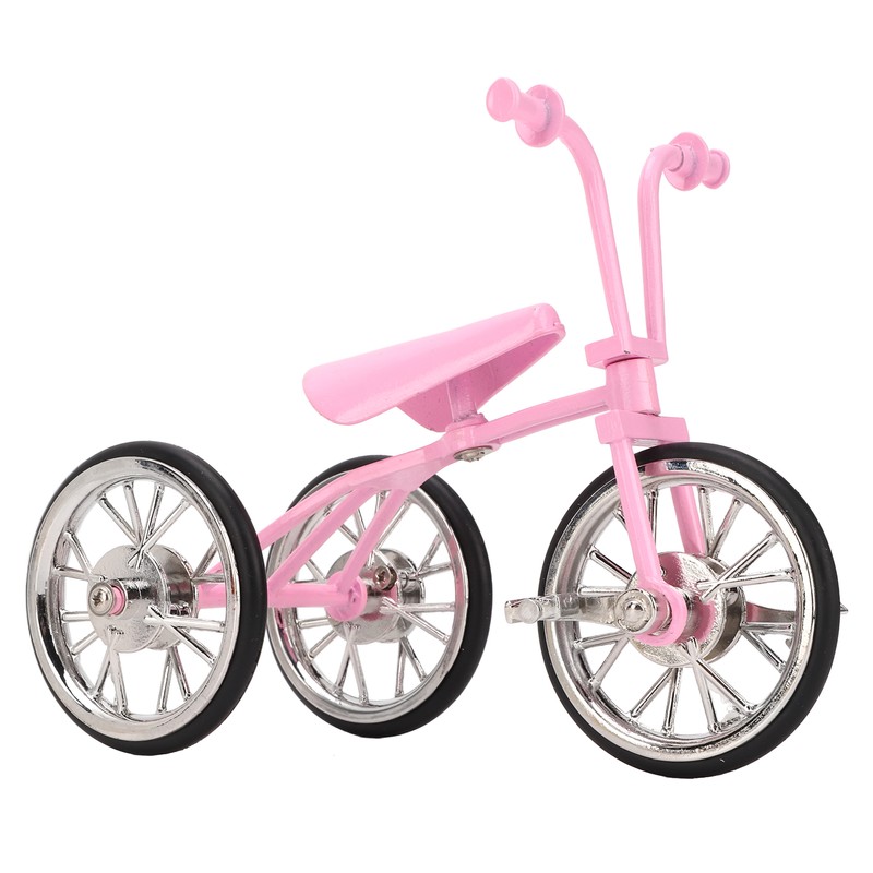 Pink Look Toy Tricycle Model Simulated Design Tricycle Ornament Wear