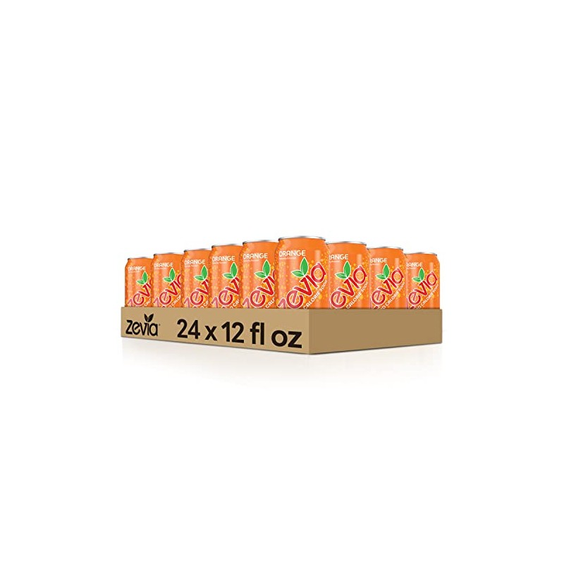 Zevia All Natural Soda, Orange, 12-Ounce Cans (Pack of 24),