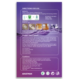 Eco Friendly Floor Cleaner Concentrated Biodegradable Cruelty-Free Hard-Surface Hardwood Laminate Vinyl LVT LVP Marble,Plastic Free Light-weight Refill Lavender 60 Sheets Perfect for Mop Buckets