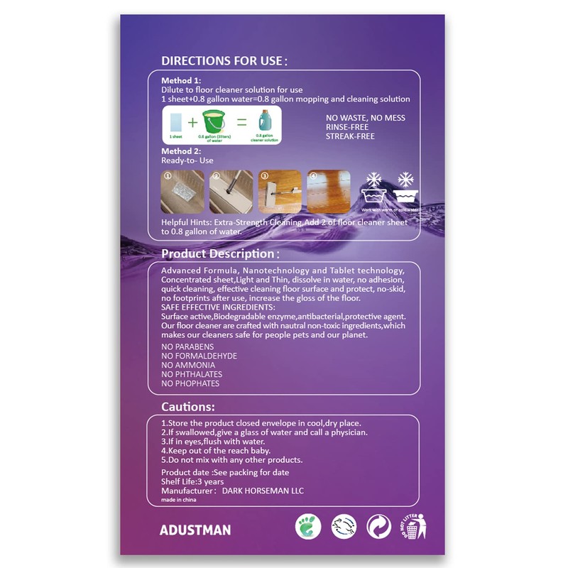 Eco Friendly Floor Cleaner Concentrated Biodegradable Cruelty-Free Hard-Surface Hardwood Laminate