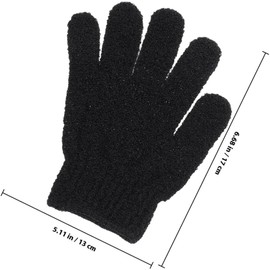 Poliéster Guantes de Ducha Exfoliantes Negro Blanco 10 Piezas