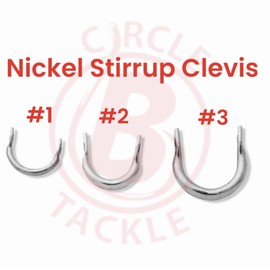 Premium Quality Solid Brass Stirrup Clevis Nickel Plated for Spinnerbaits, Made in The USA, DIY Lure Making Parts, for Inline Spinner, Fishing Rigs, Baits & Lures (Clevis Stirrup Nickel #2 25 PK)