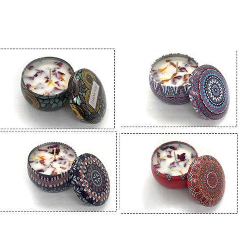 Scented Candles Set with Rose Lavender Lemon Cocoa Scents Portable