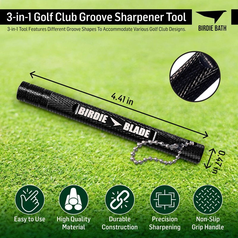 Birdie Blade 3-in-1 Golf Club Groove Sharpener Tool | Premium